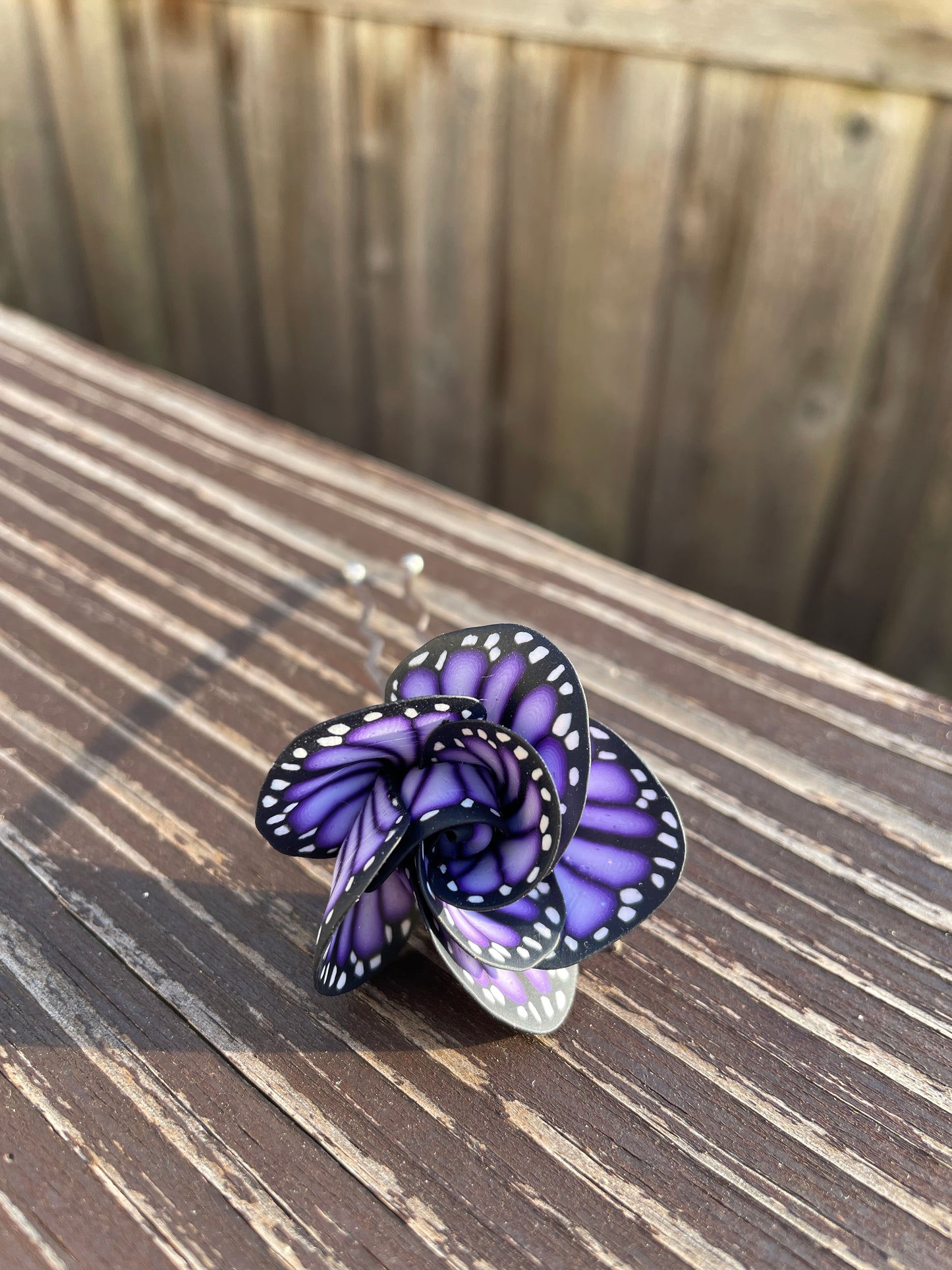 Lavender Monarch Hair Pin