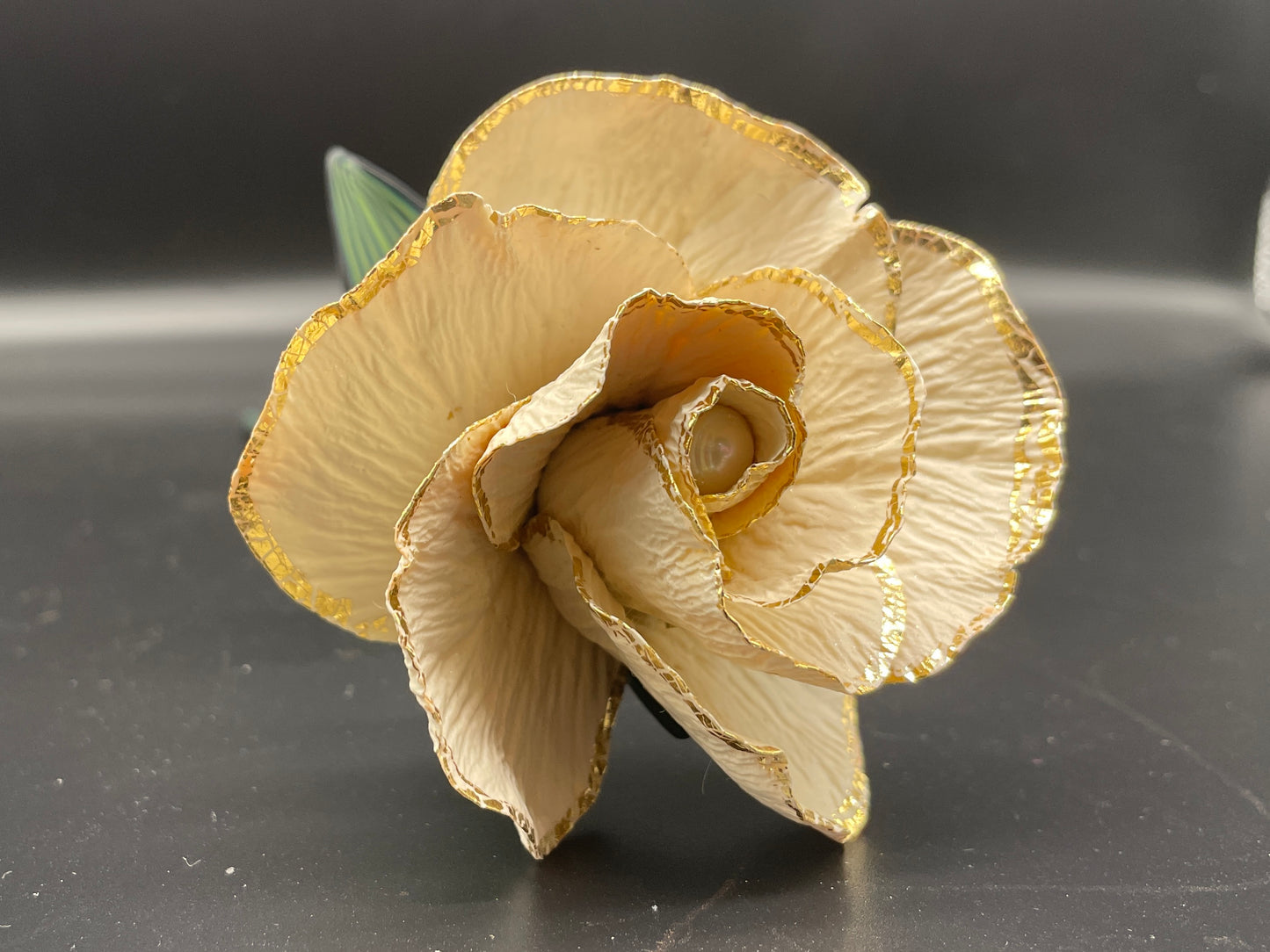 Butter Yellow Gold Leaf Rose