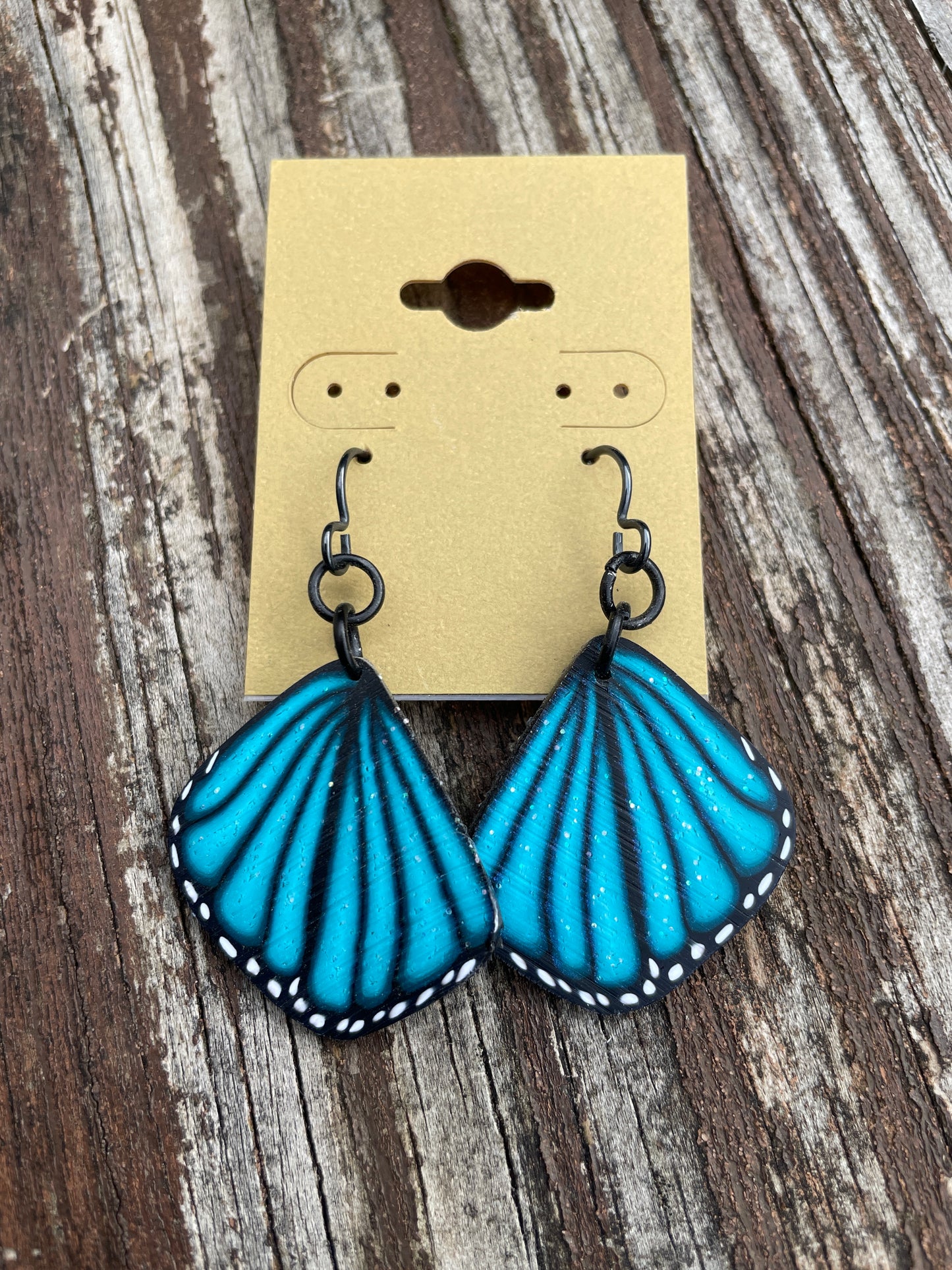 Teal Monarch earrings