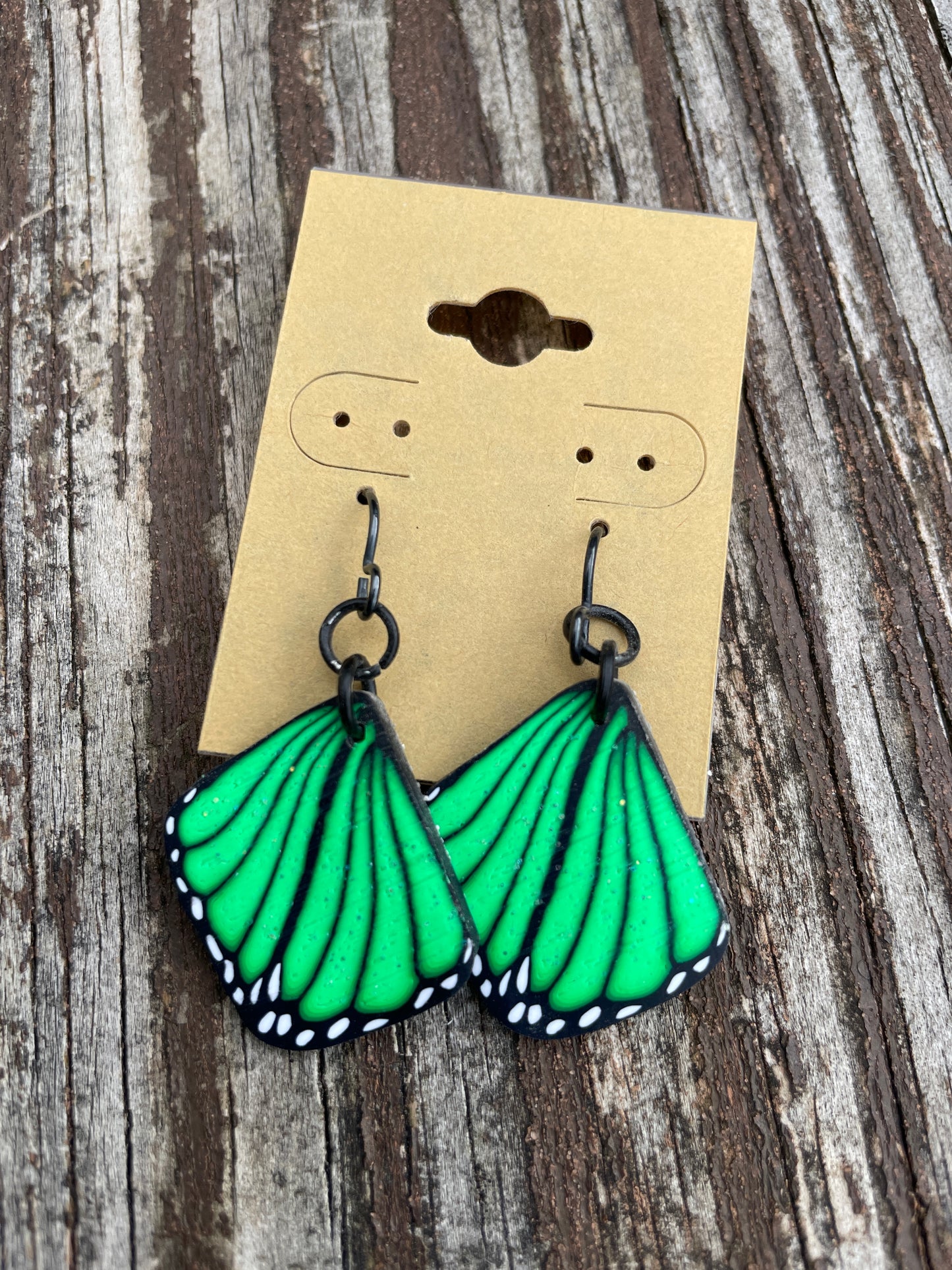Green Monarch earrings
