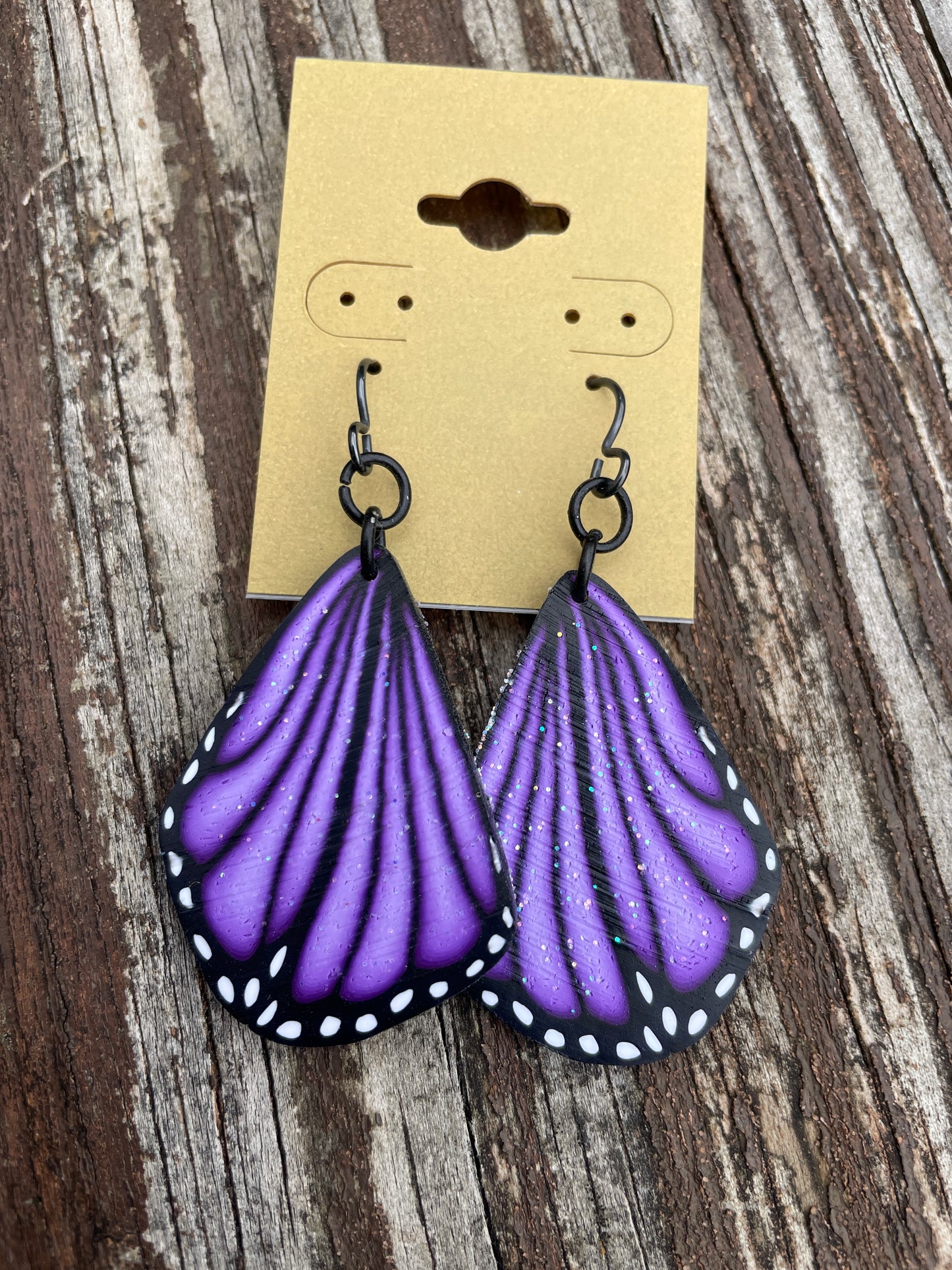 Purple Monarch earrings