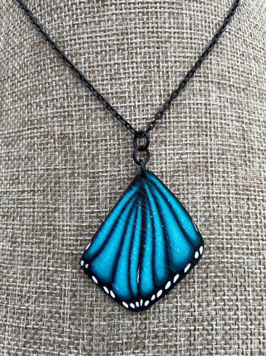 Teal Monarch necklace (single petal)